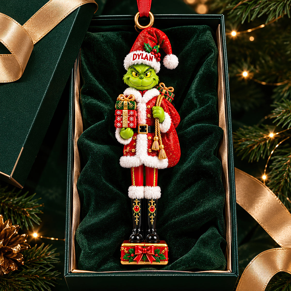 “Spread Christmas Cheer with Personalized Whimsical Grinch Ornaments” - Acrylic Ornament for Everyone