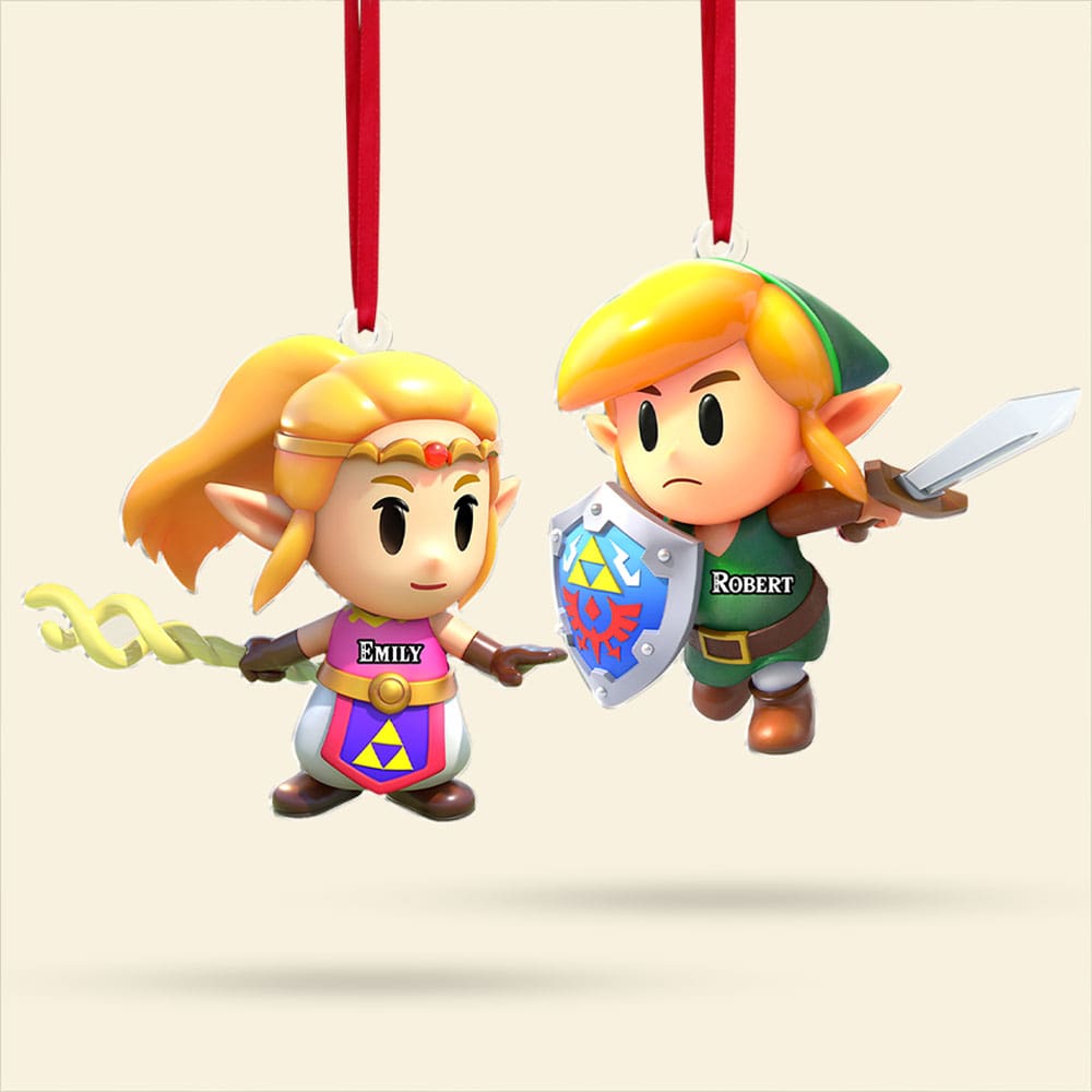 Personalized Gamer Couple Ornaments - Perfect Christmas and Valentine's Day Gifts Ornament PopCulturePrints