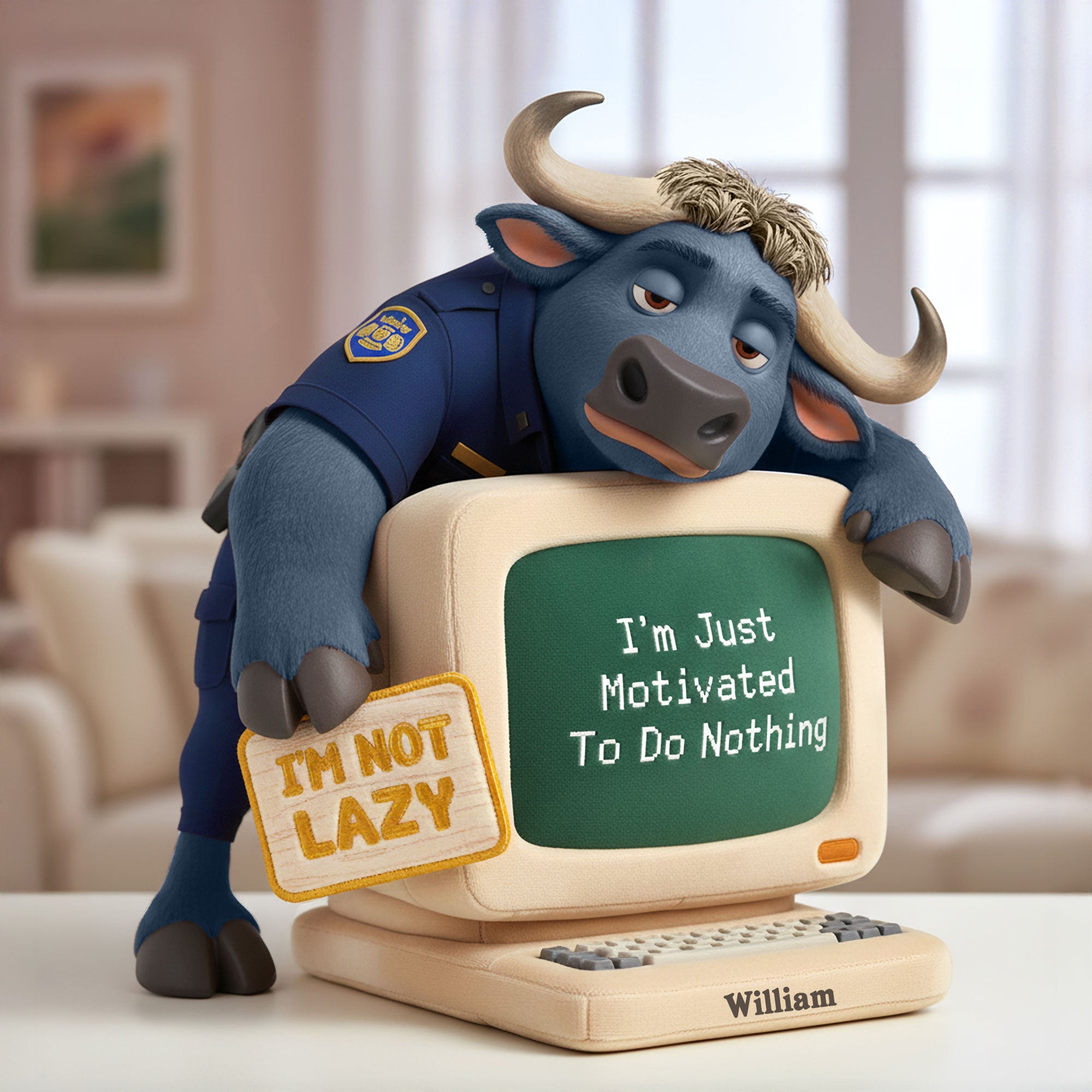I'm Just Motivated To Do Nothing - Lazy-Day Sloth Pillow - Personalized Gift for Coworkers Pillow PopCulturePrints