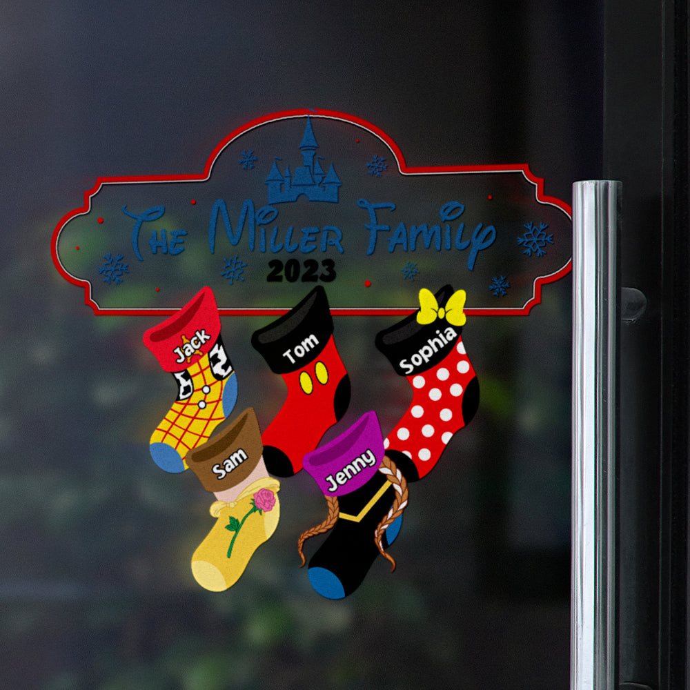 Personalized Family Christmas Decal - Custom 2023 Holiday Socks Decal Sticker PopCulturePrints