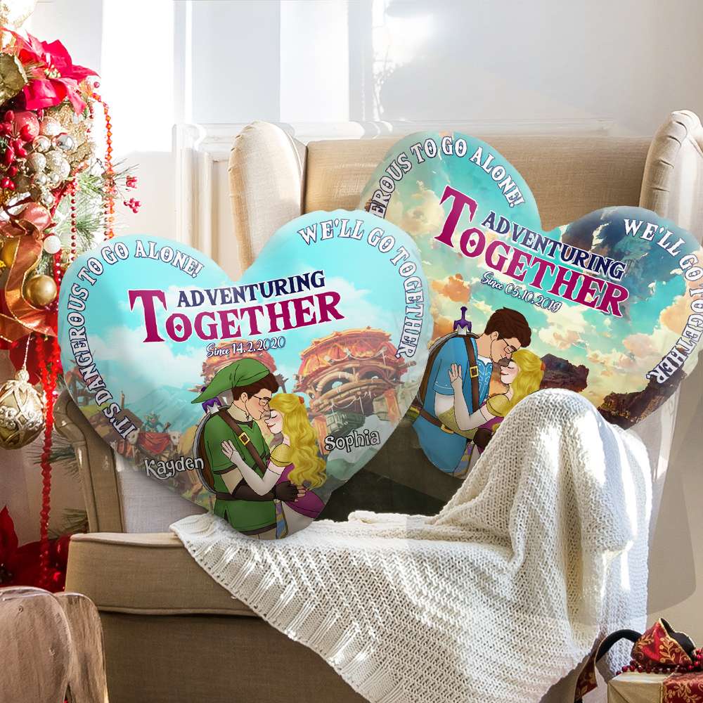 Custom Adventuring Together Pillow - Perfect Valentine's Day Gift for Couples Pillow PopCulturePrints