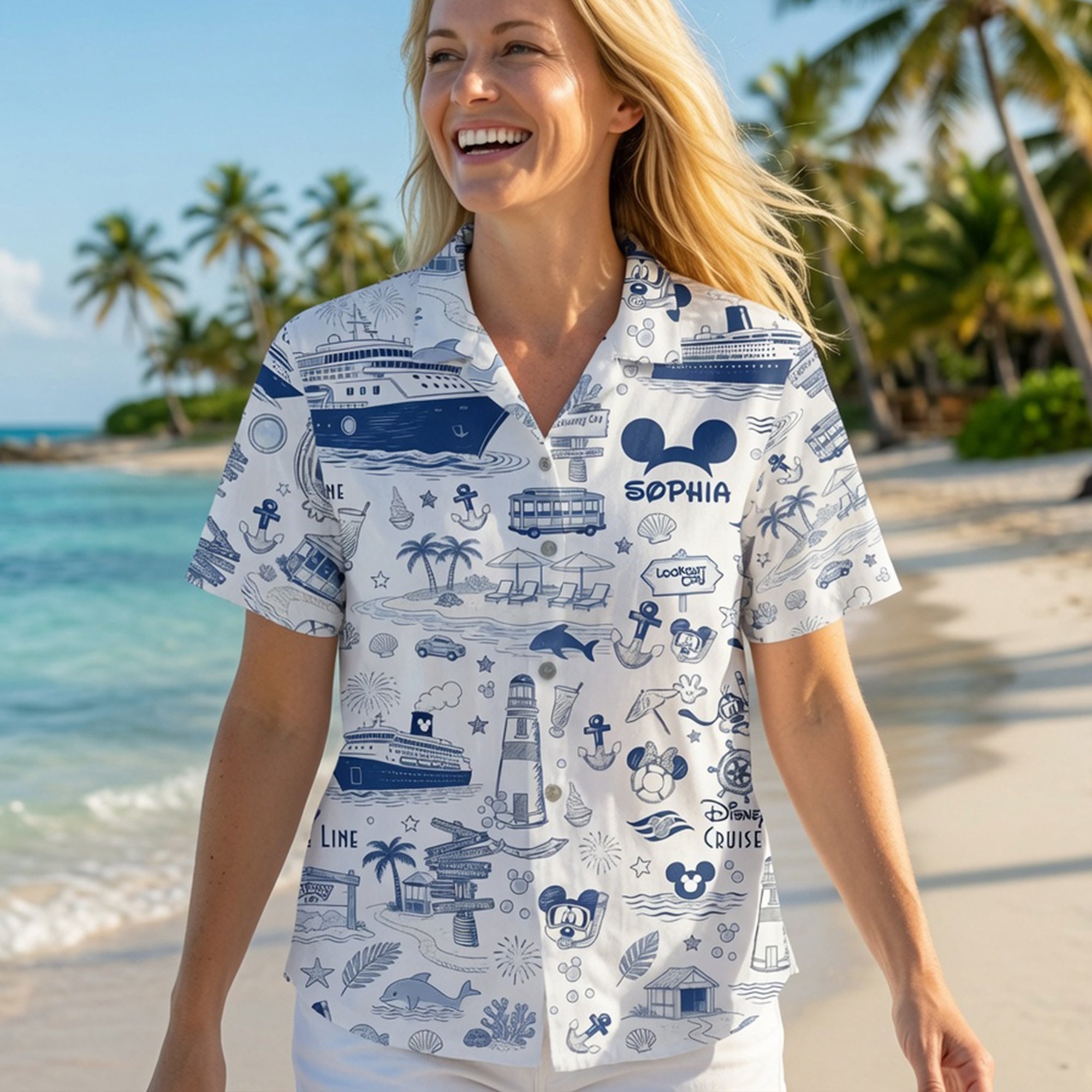 “Sail away in style!” - Lovely Nautical Cruise Hawaiian Shirt - Personalized Gift for Cruise Lovers Hawaiian Shirts PopCulturePrints