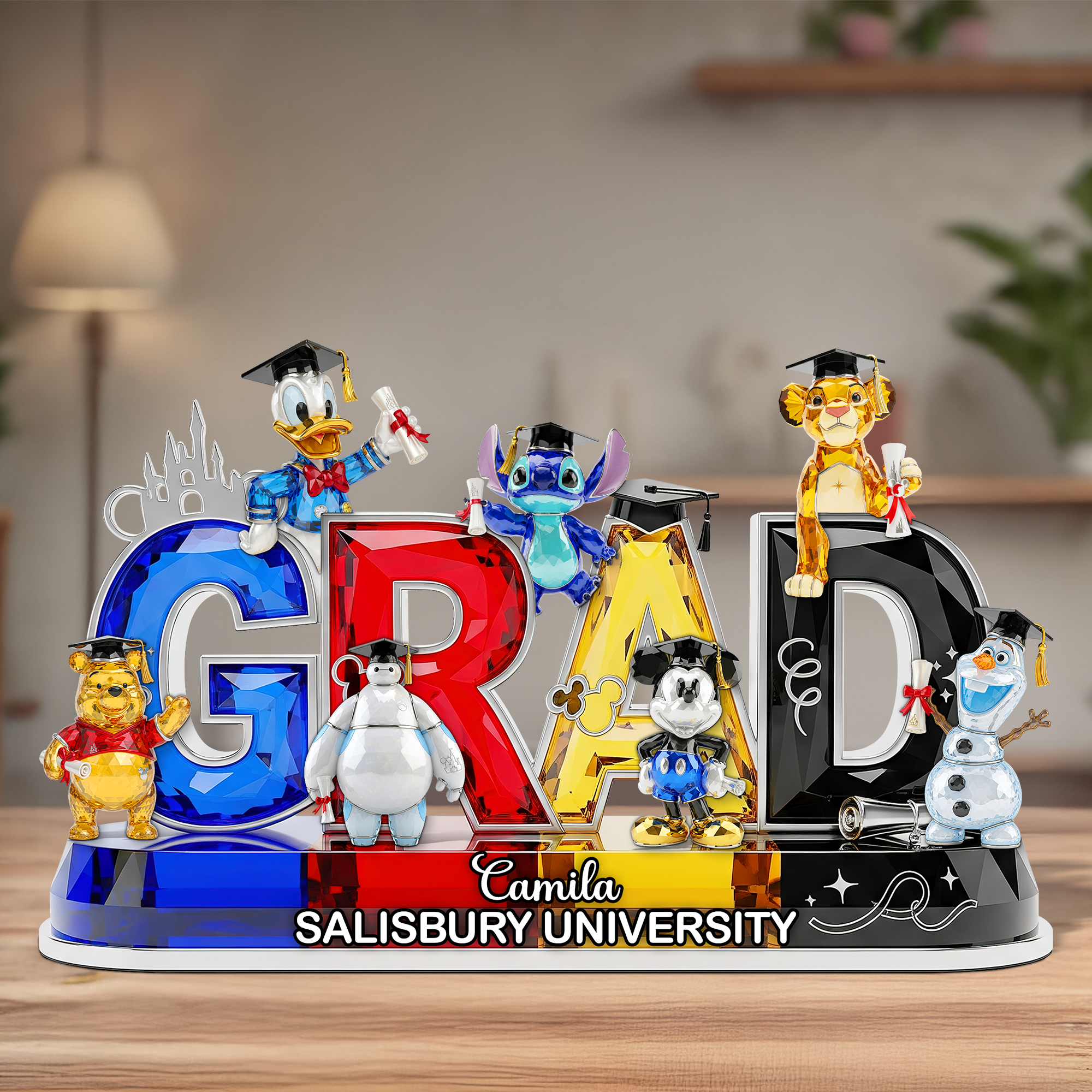 Celebrate Your Achievements with Our Cartoon Graduation Plaque - Personalized Gifts for Graduates Shaped Plaques PopCulturePrints