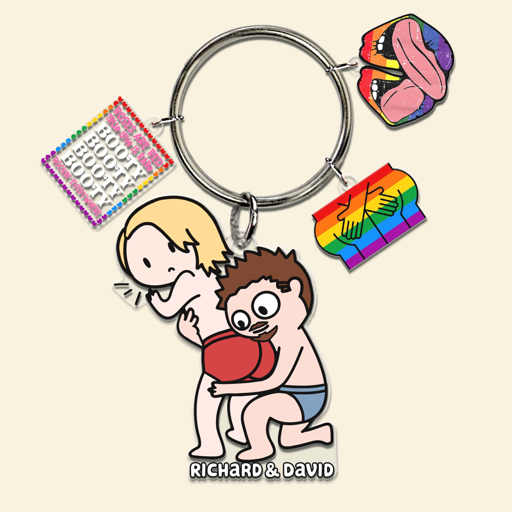 Personalized LGBT Couple Keychain - Fun & Meaningful Gift Keychains PopCulturePrints