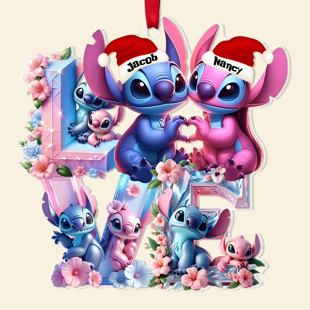 Personalized Couple Christmas Ornament - Unique Holiday Gift - Valentine's Day Gifts Ornament PopCulturePrints