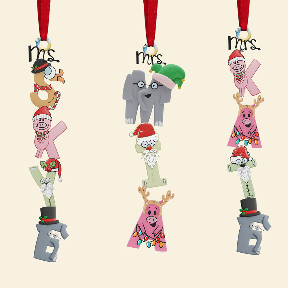 “Celebrate Learning!” Personalized Book Teacher Alphabet Name Acrylic Ornament – Custom Gift for Teachers, Educators and Book Lovers Ornament PopCulturePrints