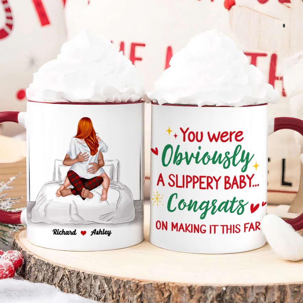 Personalized Couple Accent Mug - Valentine's Day Gifts & Christmas Gift for Couples Coffee Mug PopCulturePrints