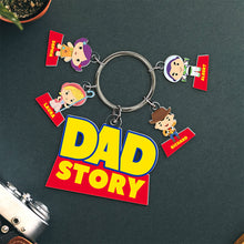 Load image into Gallery viewer, &quot;Celebrate Dad&#39;s Story!&quot; - Personalized Keychain for Dads and Grandpas Keychains PopCulturePrints
