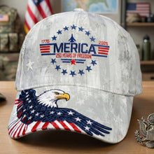 Load image into Gallery viewer, “Celebrate Freedom with Pride” - Proud American Eagle Classic Cap, Personalized Gift for Patriots Caps PopCulturePrints
