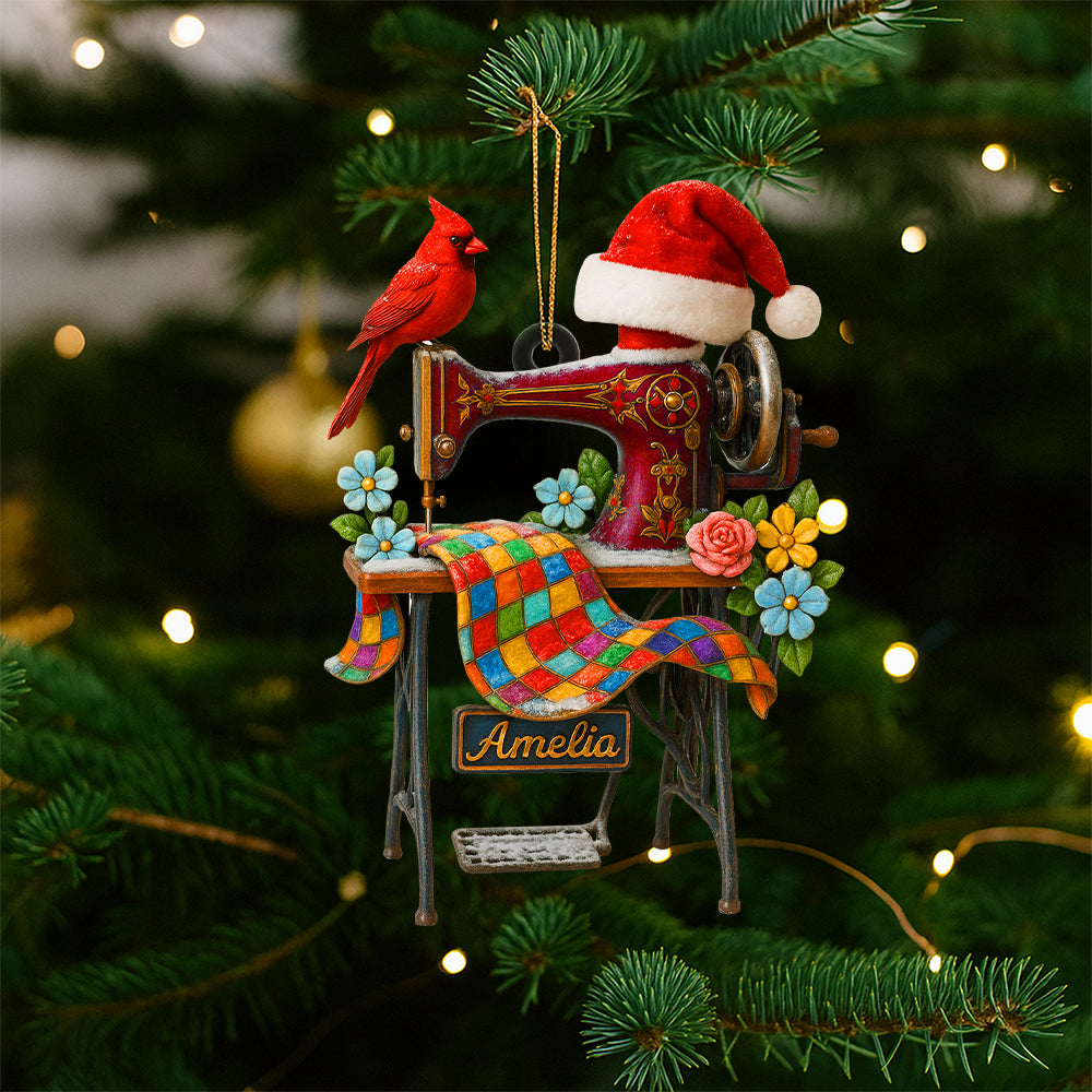 Sewing Machine Christmas Ornament - A Perfect Personalized Gift for Seamstresses Ornament PopCulturePrints