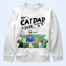 Load image into Gallery viewer, Best Cat Dad Ever - Personalized T-Shirt T-shirt PopCulturePrints
