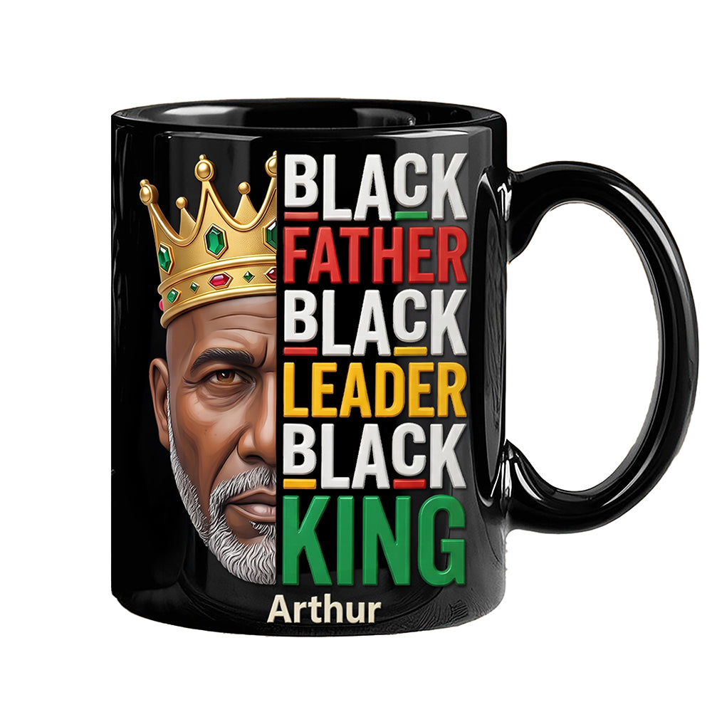 "Black Father, Black King" - Personalized Coffee Mug for Dad, Grandpa, and Loved Ones Coffee Mug PopCulturePrints