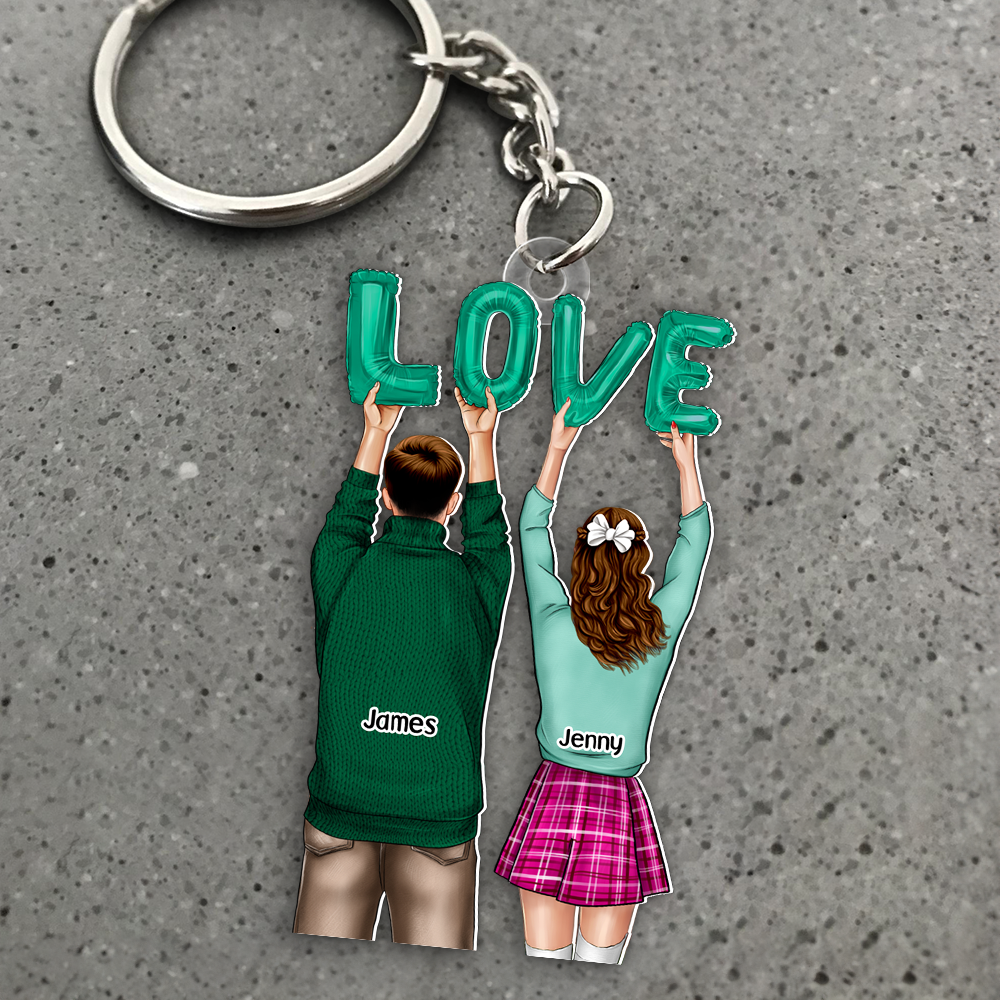 Personalized Love Keychain for Couples - Customizable Gift Keychains PopCulturePrints