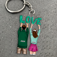 Load image into Gallery viewer, Personalized Love Keychain for Couples - Customizable Gift Keychains PopCulturePrints
