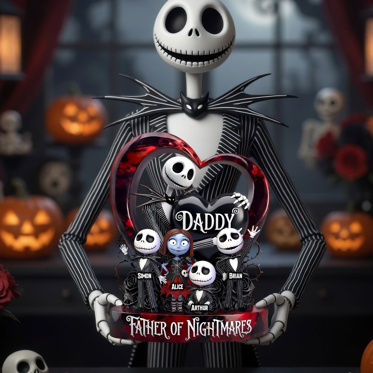 "For the Father of Nightmares, a Spooktacular Tribute" - Creepy Cool Dad Acrylic Plaque, Personalized Gift for Dads, Grandpa, and More Shaped Plaques PopCulturePrints