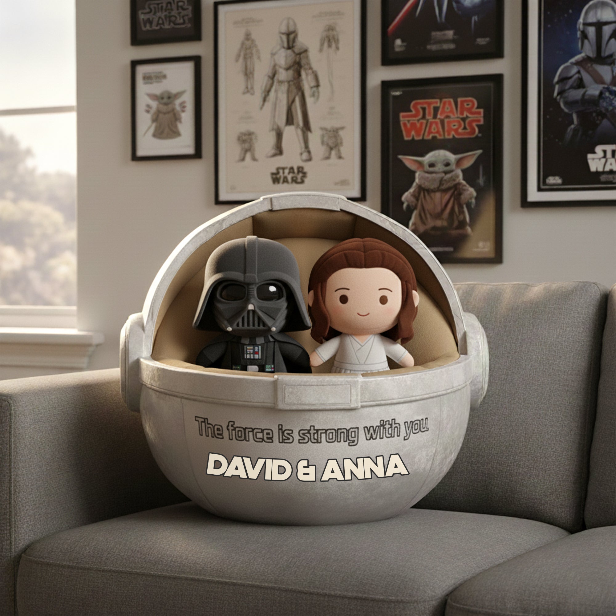 The Force is Strong with You - Personalized Couple Pillow Pillow PopCulturePrints