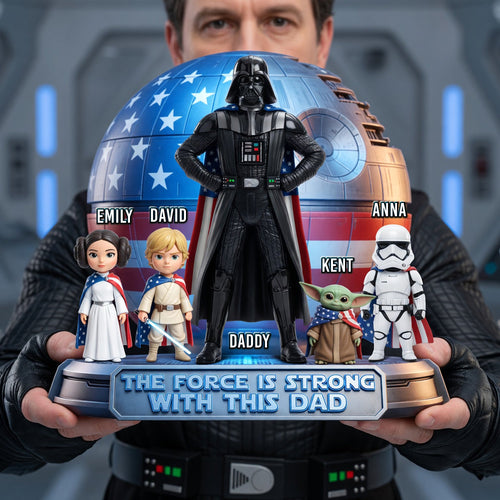 The Force is Strong with This Dad - Personalized Space Hero Dad Acrylic Plaque | Unique Father's Day Gift Shaped Plaques PopCulturePrints