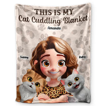 Load image into Gallery viewer, “This Is My Cat Cuddling Blanket” - Personalized Fleece Blanket for Cat Lovers &amp; Pet Owners Fleece Blanket PopCulturePrints
