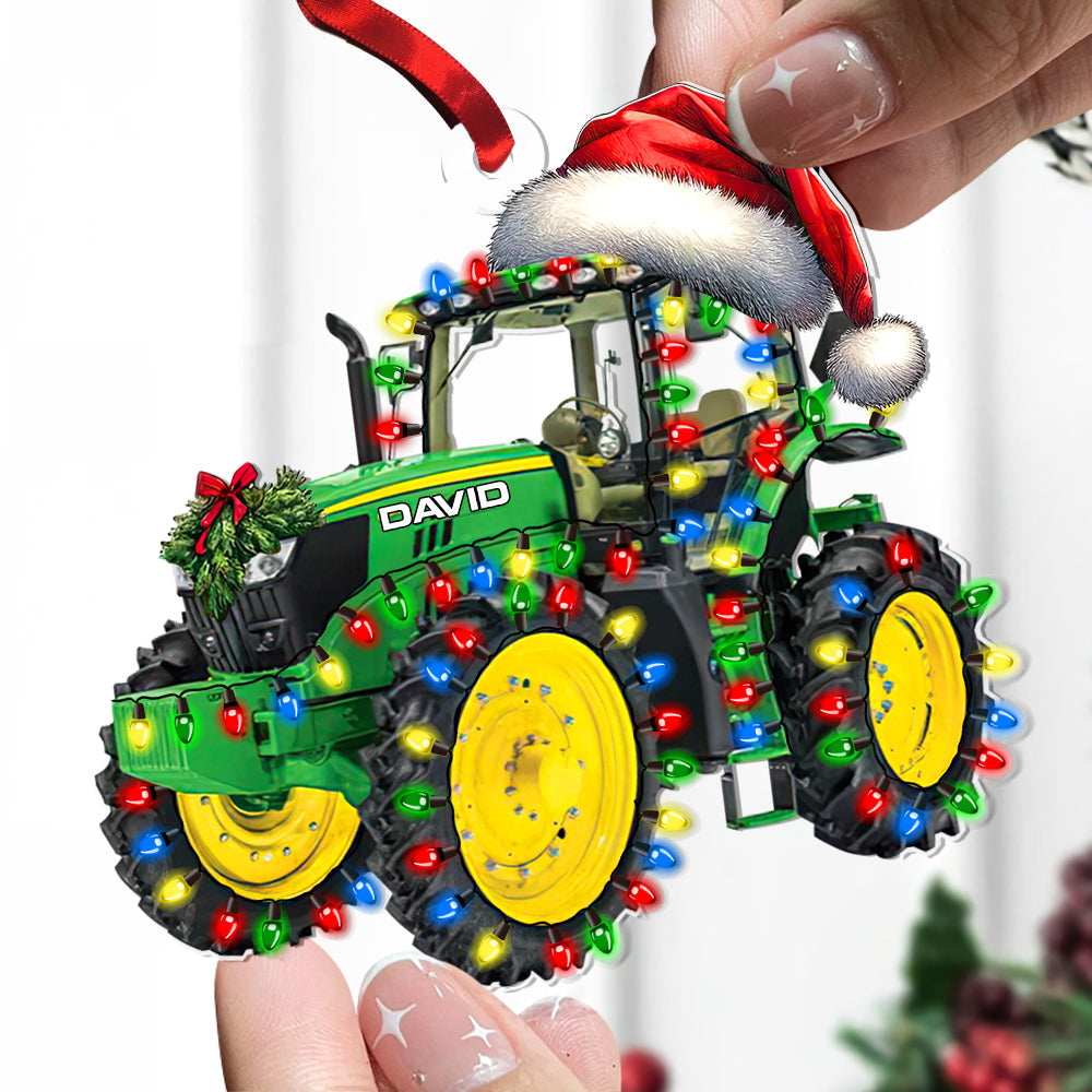 Personalized Tractor Christmas Ornament - Custom Gift for Tractor Enthusiasts