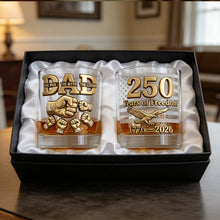 Load image into Gallery viewer, Celebrate the Legend - USA 250th Anniversary Round Glass - Personalized Gift for Dad, Grandpa &amp; Unique Occasions Glass PopCulturePrints
