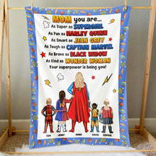 Load image into Gallery viewer, Supermom Personalized Blanket - Custom Mother&#39;s Day Gift Blanket PopCulturePrints
