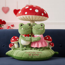 Load image into Gallery viewer, "Together Until Croak!" - Personalized Frog Couple Pillow - A Unique Gift for Couples, Friends, and Loved Ones Pillow PopCulturePrints
