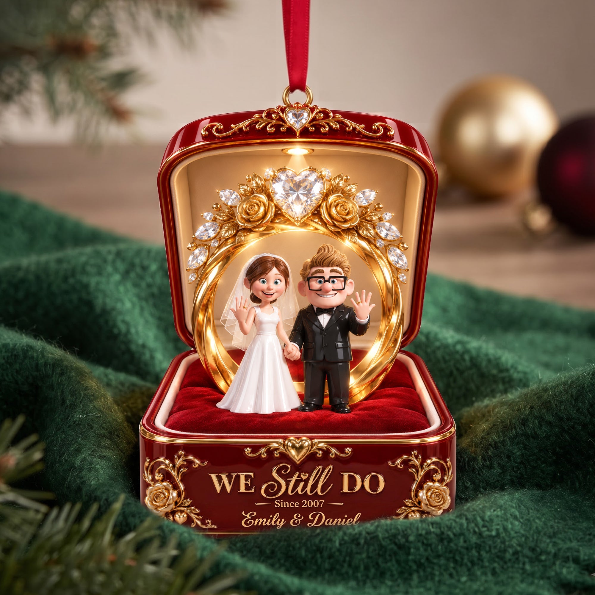 We Still Do - Personalized Engagement Anniversary Ornament for Couples