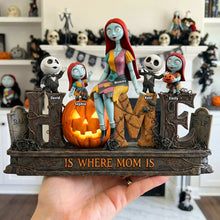 Load image into Gallery viewer, Home is Where Mom Is - Personalized Mom and Kids Spooky Acrylic Plaque - Gift for Mom, Grandmother, and More Shaped Plaques PopCulturePrints
