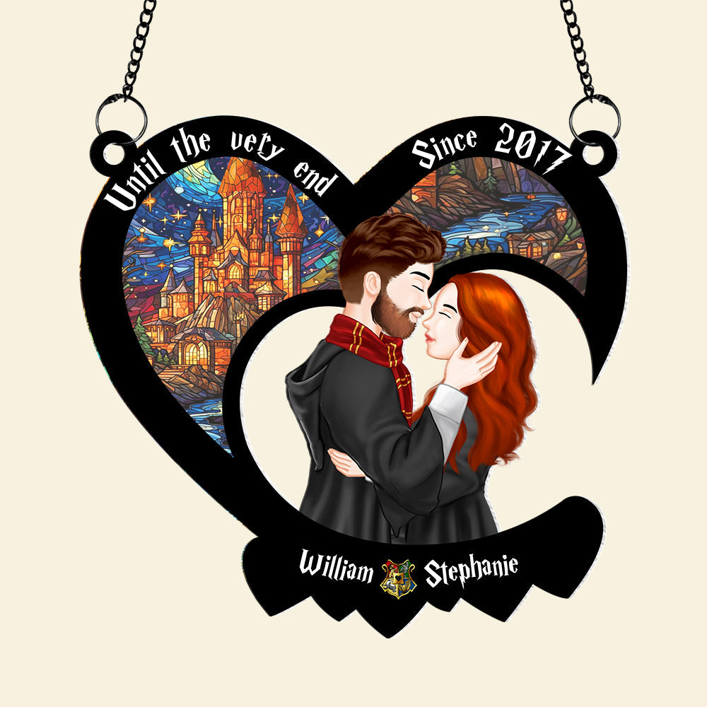 Personalized Harry Potter-Themed Heart-Shaped Hanging Ornament for Couples