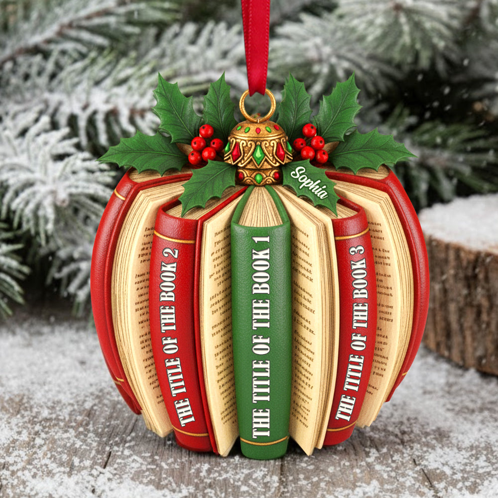 “A Book is a Dream That You Hold in Your Hand” - Personalized Christmas Ornament for Book Lovers Ornament PopCulturePrints