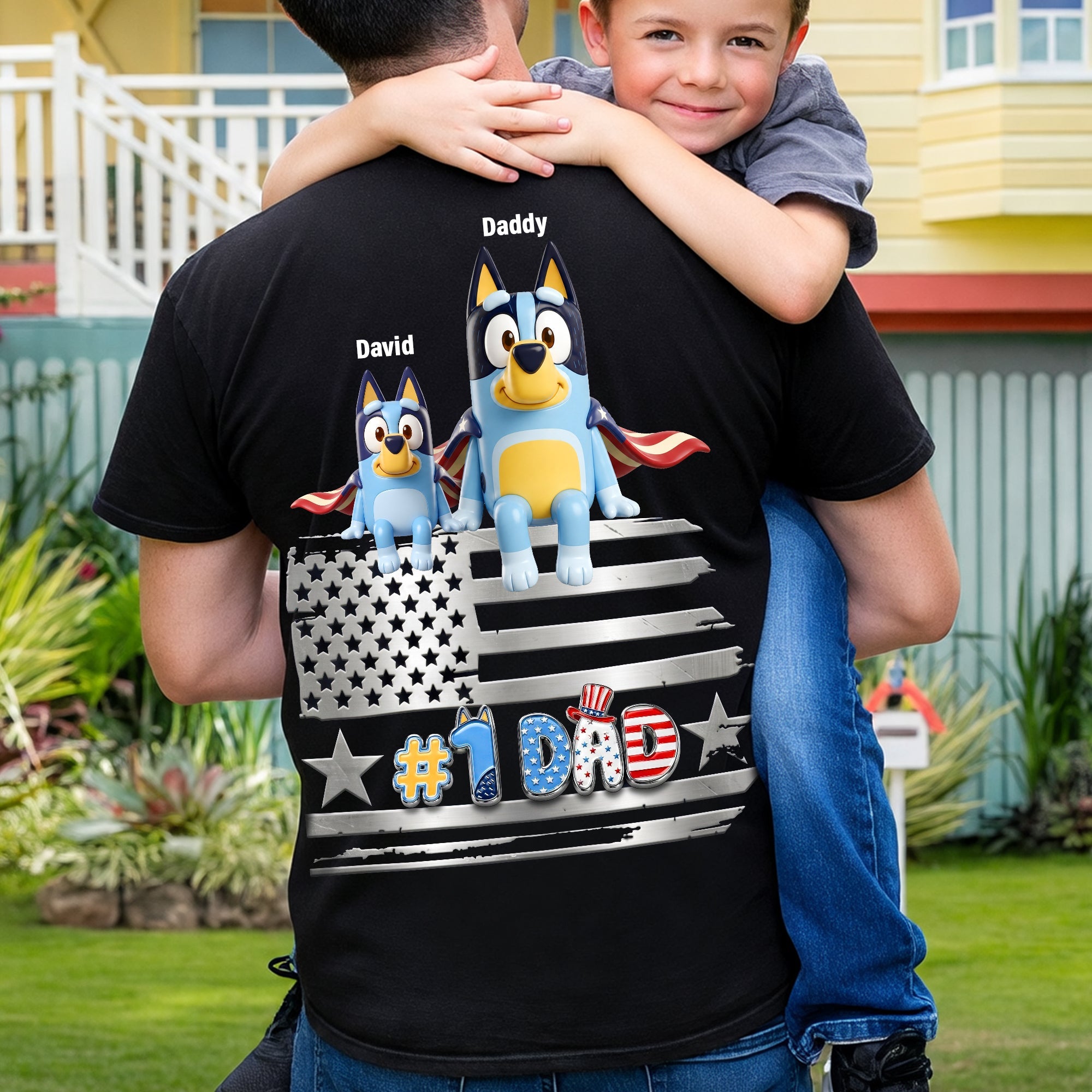 "Celebrate Your American Spirit!" - American Dog Dad Shirt - Personalized Gifts For Dads, Grandpa & More Shirts PopCulturePrints