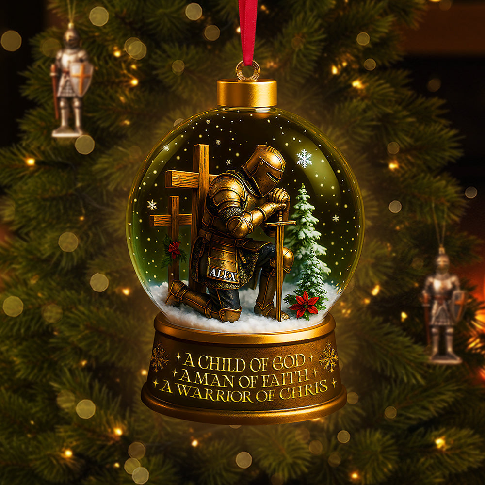 A Child of God, A Man of Faith - Personalized Warrior Ornament Ornament PopCulturePrints