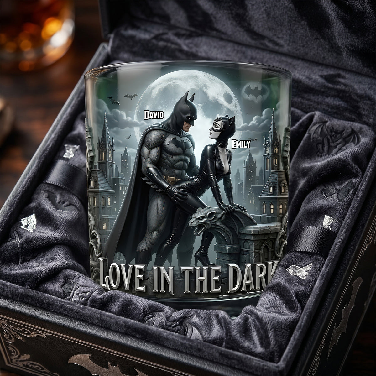 Love In The Dark Round Glass - Custom Personalized Gift for Couples