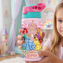 Load image into Gallery viewer, “Every Sip is a Fairytale!” - Fairytale Princess 12oz Colorful Kid Tumbler, Personalized Gift for Kids
