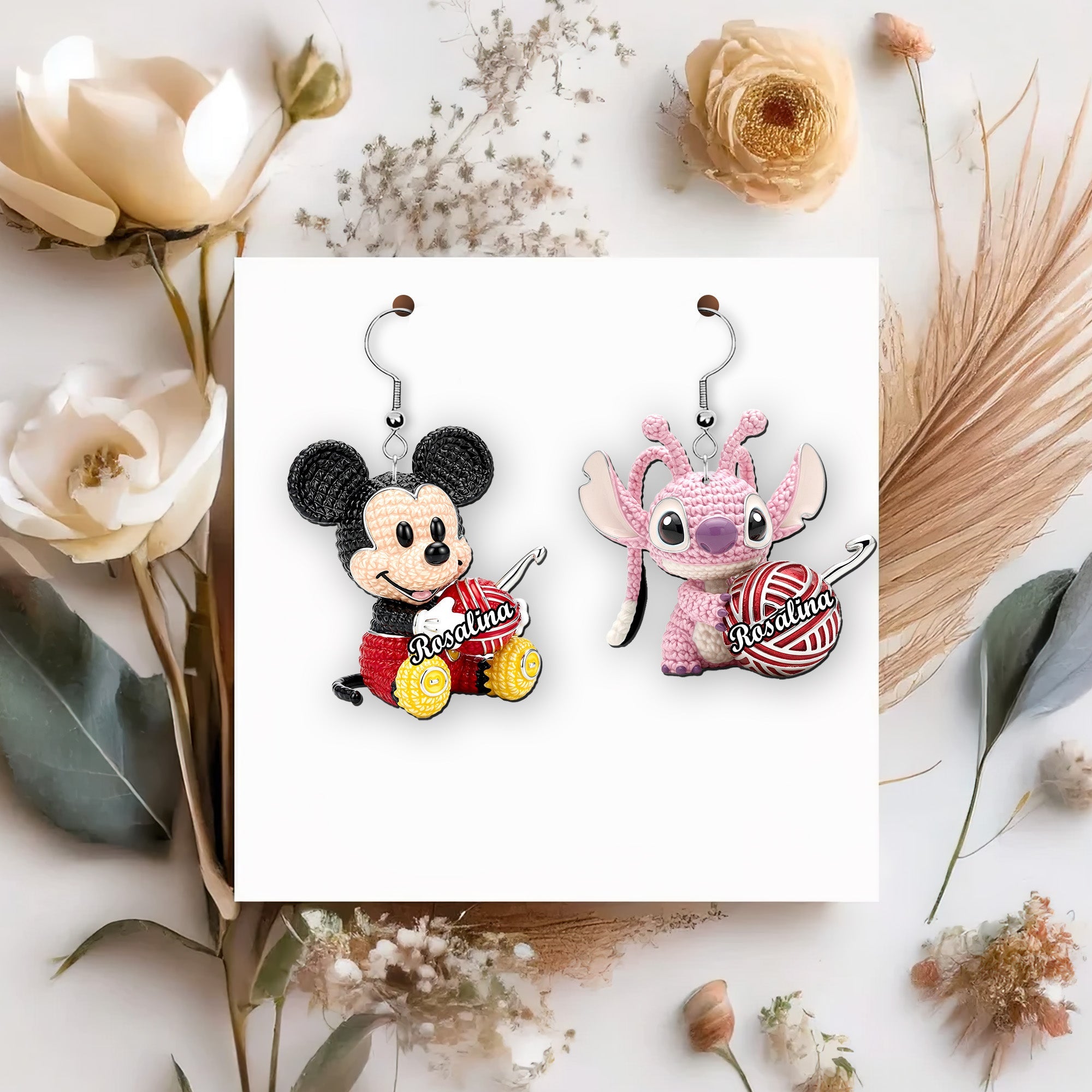 “Craft Your Style with Charm” - Personalized Cartoon Crochet Earrings - A Unique Gift for Crochet Lovers Earrings PopCulturePrints