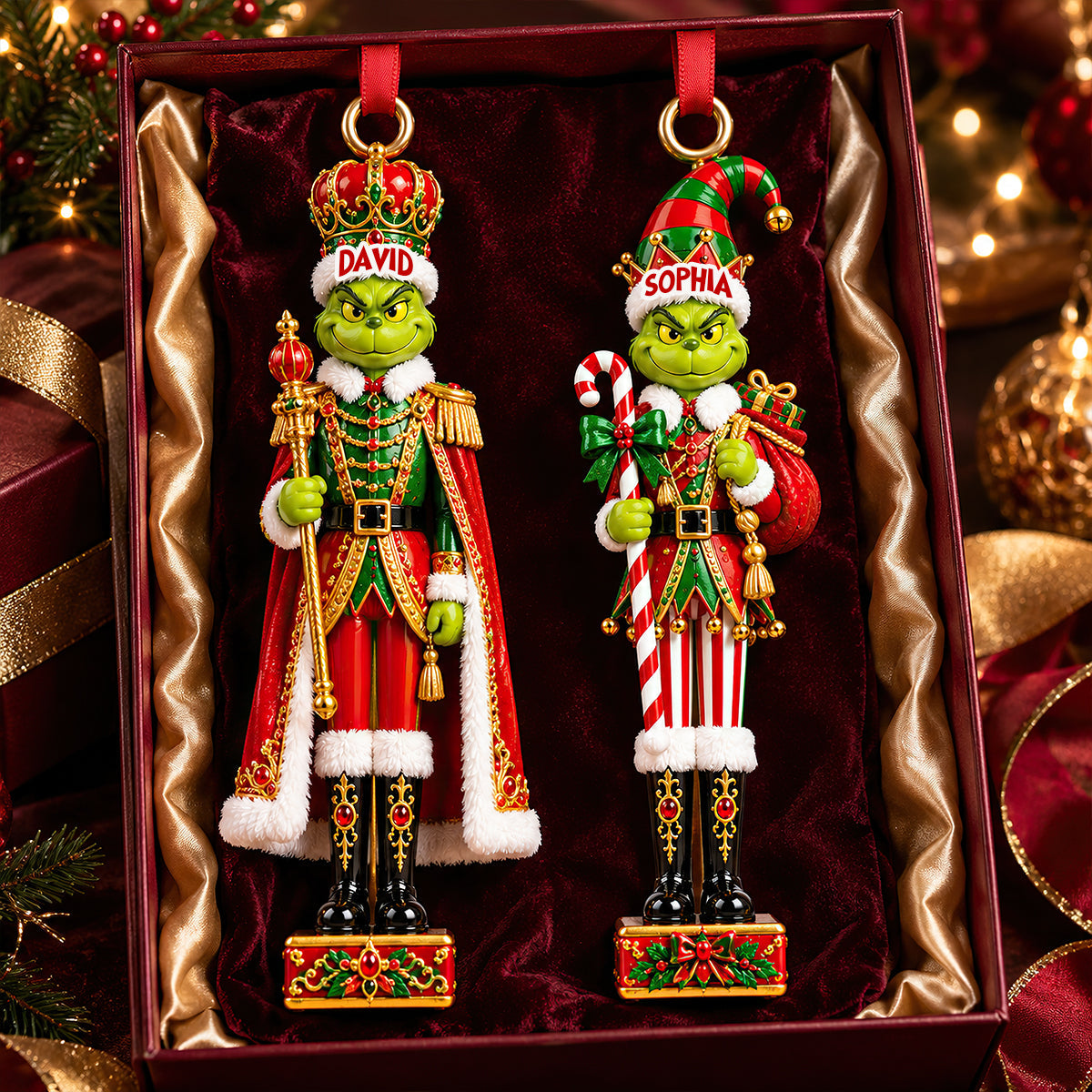 “Spread Christmas Cheer with Personalized Whimsical Grinch Ornaments” - Acrylic Ornament for Everyone