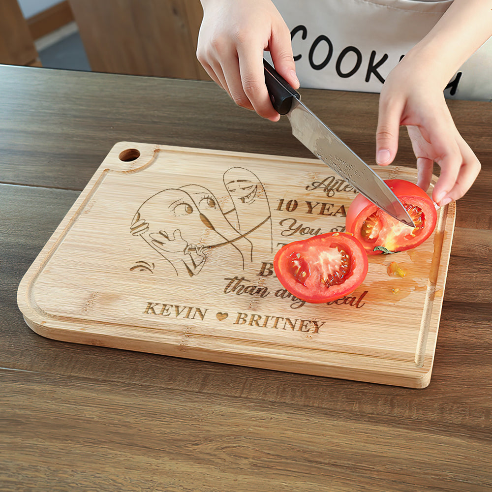 Personalized Couple Cutting Board - 10 Years of Love Boards PopCulturePrints