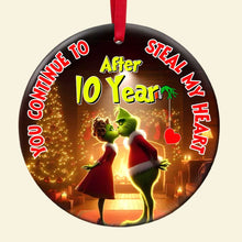 Load image into Gallery viewer, Personalized Couple&#39;s Christmas Ornament - Commemorate 10 Years Together - Valentine&#39;s Day Gifts Ornament PopCulturePrints
