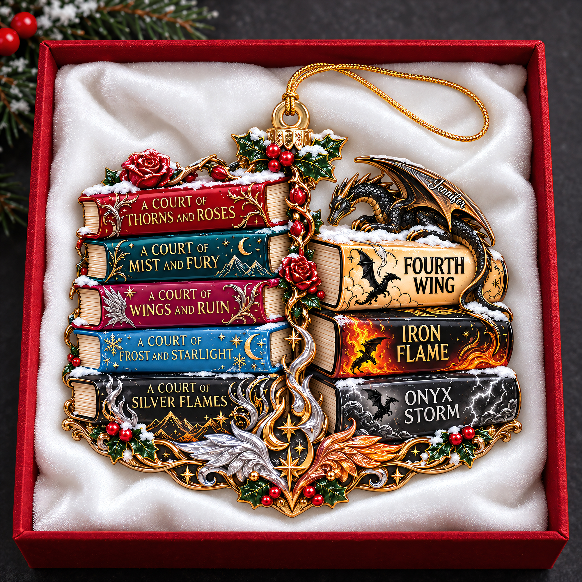 “A Journey Through the Pages” - Enchanted Fantasy Books Acrylic Ornament, Personalized Gift for Book Lovers