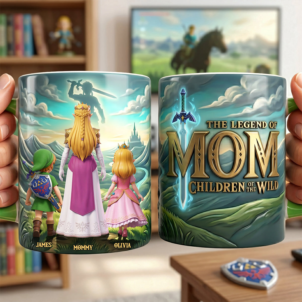 “The Legend of Mom: A Hero’s Gift” - Personalized Coffee Accent Mug for Moms, Grandmas, and Loved Ones Coffee Mug PopCulturePrints