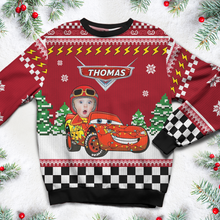 Load image into Gallery viewer, Personalized Family Photo Ugly Sweater - Fun Car Design
