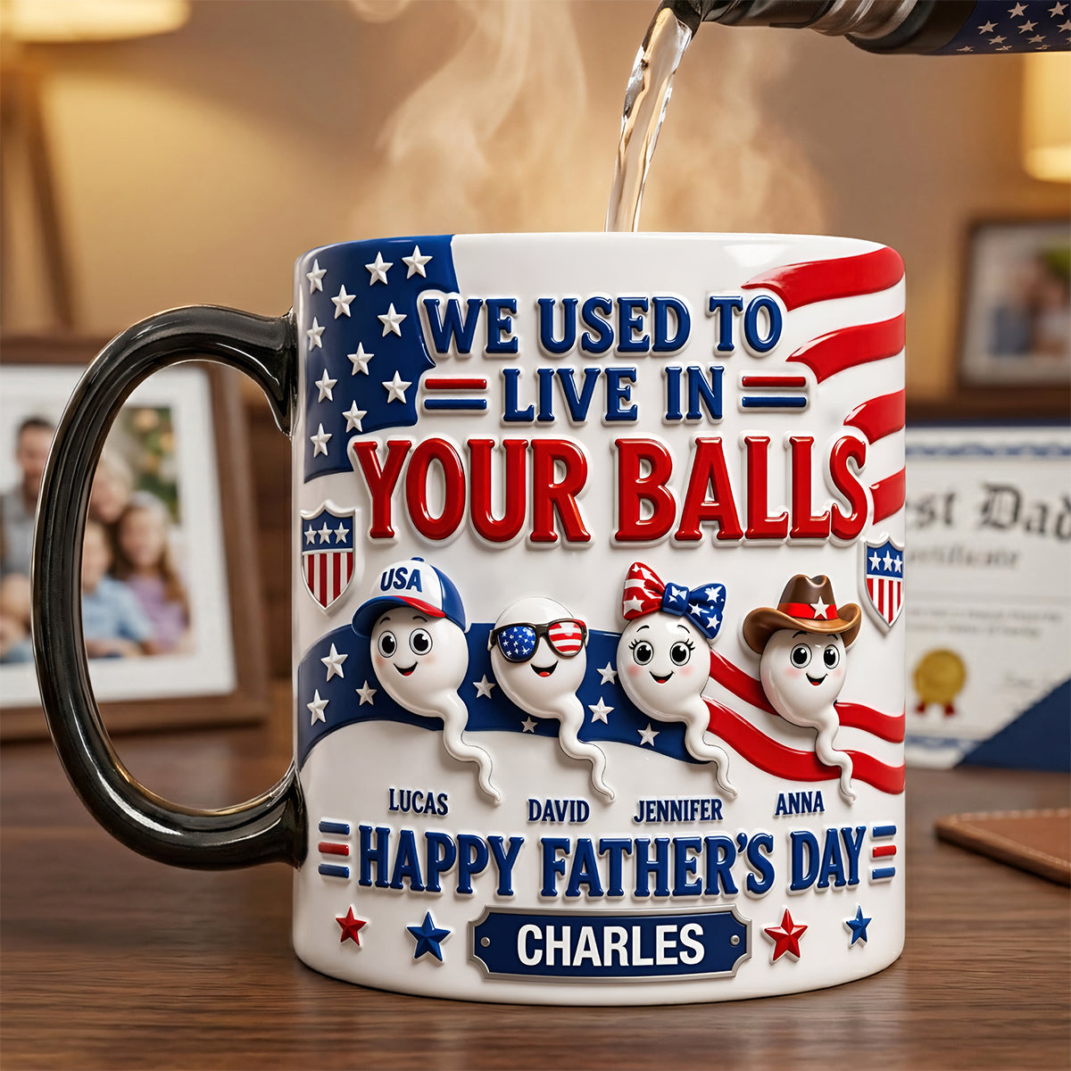 We Used To Live In Your Balls - Personalized Magic Mug for Father's Day Coffee Mug PopCulturePrints