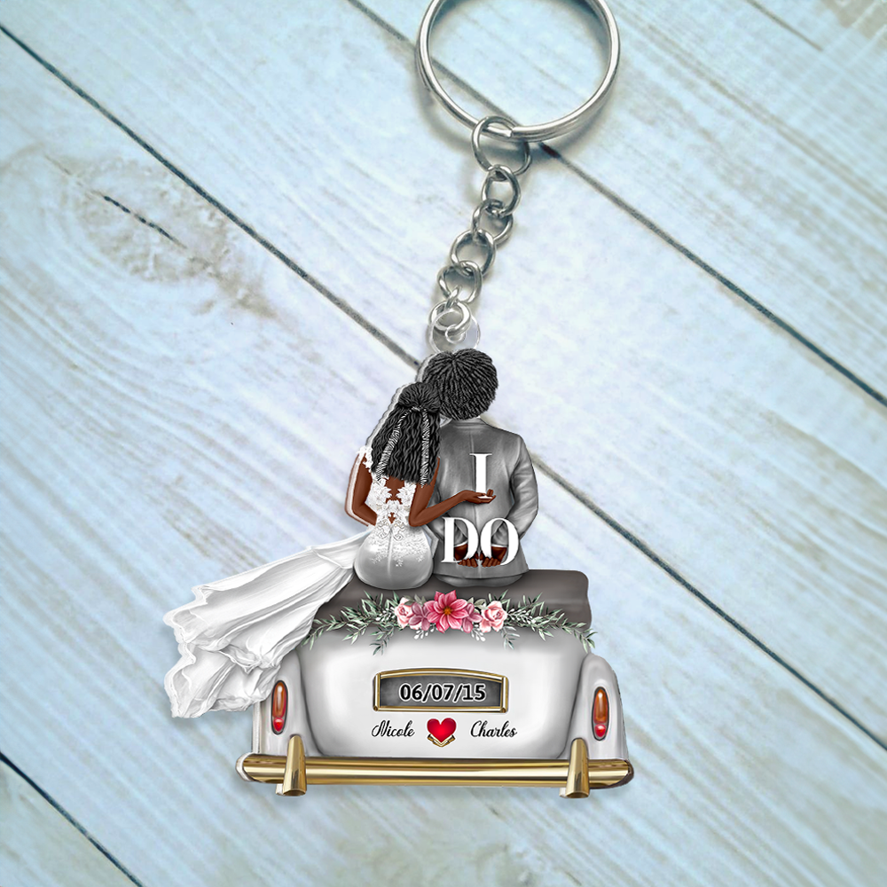 Personalized Wedding Keychain for Couples - I Do Design Keychains PopCulturePrints