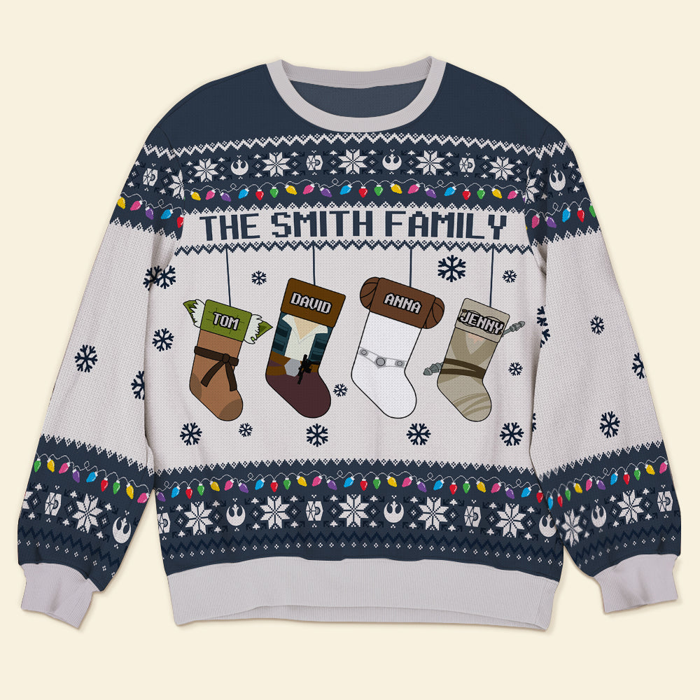 Personalized Family Ugly Sweater - Galactic Christmas Edition