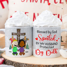 Load image into Gallery viewer, Custom Christmas Couple Mug - Blessed &amp; Spoiled Design | Valentine&#39;s Day Gifts Coffee Mug PopCulturePrints
