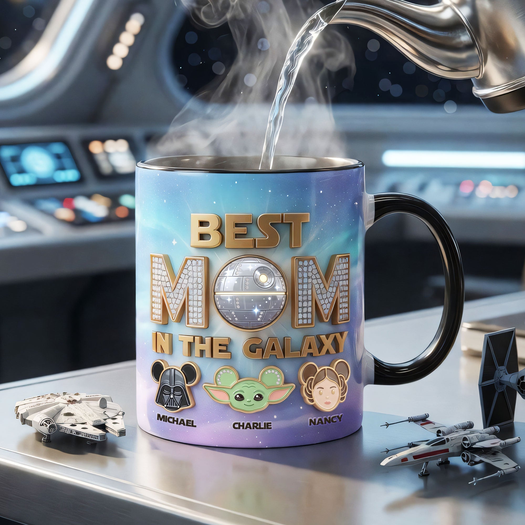 Best Mom In The Galaxy - Personalized Cosmic Coffee Mug for Moms Coffee Mug PopCulturePrints