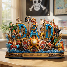 Load image into Gallery viewer, "Set Sail on Adventure with Dad!" - Personalized Acrylic Plaque - Unique Gift for Dad, Grandpa, and More Shaped Plaques PopCulturePrints
