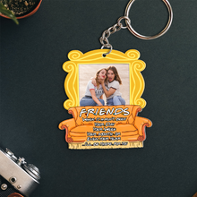 Load image into Gallery viewer, Personalized Friends Photo Keychain - &#39;Besties Always Have Your Back&#39;
