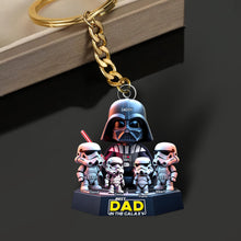 Load image into Gallery viewer, &quot;The Best Dad in the Galaxy - Personalized Galaxy Dad Keychain&quot; - Unique Custom Gift for Dad, Grandpa, and More Keychains PopCulturePrints
