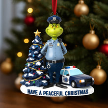 Load image into Gallery viewer, Have a Peaceful Christmas - Badass Police Christmas Ornament | Personalized Gifts for Police Officers Ornament PopCulturePrints
